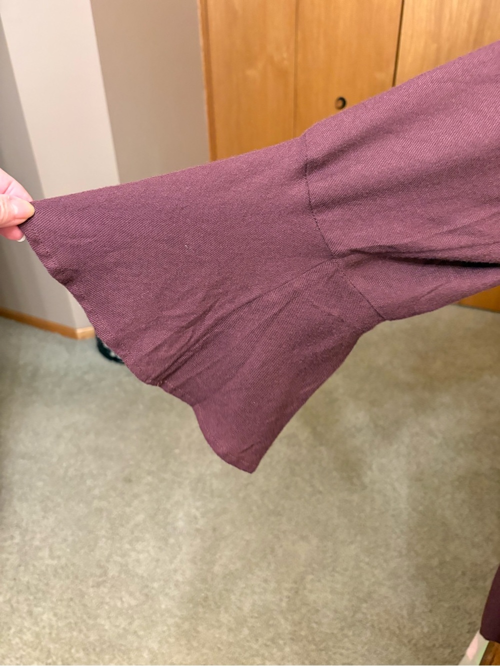 Plum Button-Front Flowy Tunic Blouse - Picture 4 of 6
